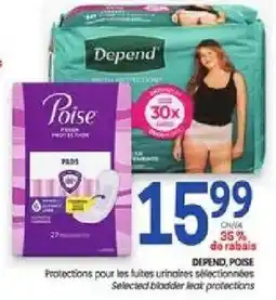 Uniprix Depend, Poise selected bladder leak protections offer