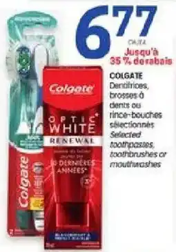 Uniprix Colgate selected toothpastes, toothbrushes or mouthwashes offer