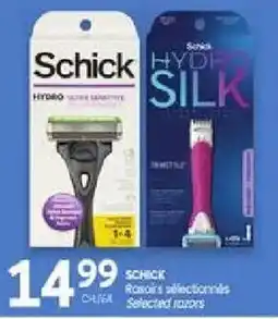 Uniprix Schick razors selectionnées offer