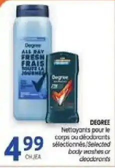Uniprix Degree nettoyants pour le corps ou déodorants sélectionnés offer