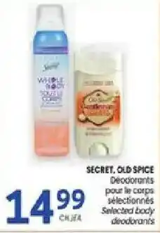 Uniprix Secret, old spice selected body deodorants offer
