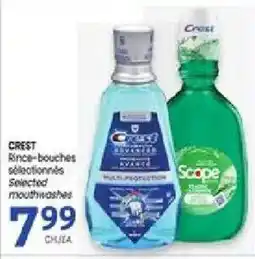 Uniprix Crest selected mouthwashes offer