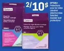 Uniprix Option+ liners for light bladder leakage offer