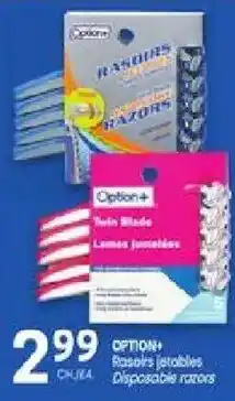 Uniprix Option+ Disposable razors offer
