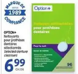 Uniprix Option+ selected denture cleansers offer