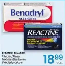 Uniprix reactine benadryl allergies offer
