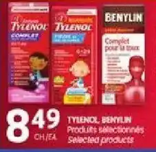 Uniprix Tylenol benylin selected products offer