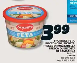 IGA Saputo feta, bocconcini, ricotta, treccie di mozzarella fresca ou ricotta di campagna offer