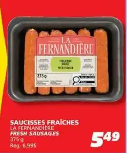 IGA La fernandiere fresh sausages offer