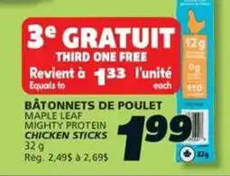 IGA Maple Leaf chicken sticks offer