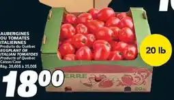 IGA Eggplant or Italian Tomatoes offer