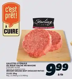 IGA Sterling Silver medium ground beef shoulder patties offer