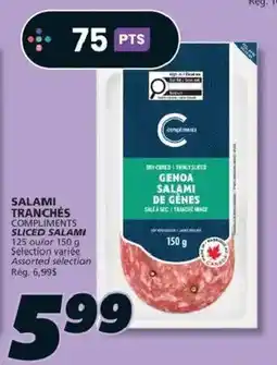 IGA Compliments sliced salami offer