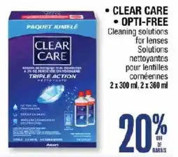 Jean Coutu Clear Care cleaning solutions for lenses offer