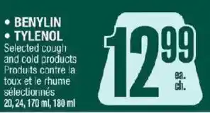 Benylin Tylenol selected cough and cold products