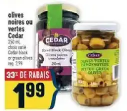 Marché Adonis Cedar olives noires ou vertes offer