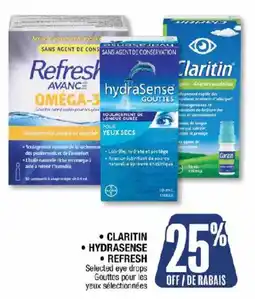 Jean Coutu Claritin hydrasense refresh selected eye drops offer