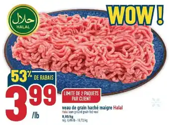 Veal de grain haché maigre Halal