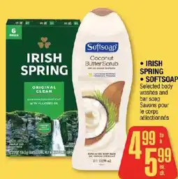 Jean Coutu Irish spring softsoap selected body washes and bar soap offer