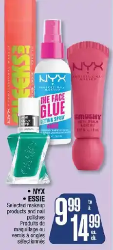 Jean Coutu NyX essie selected makeup and nail polishes offer