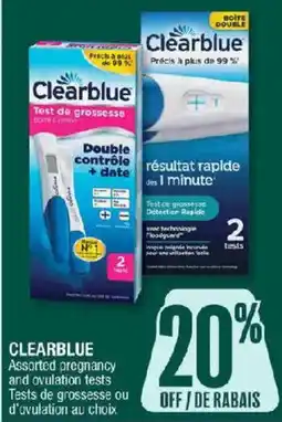 Jean Coutu Clearblue assorted pregnancy and ovulation tests offer