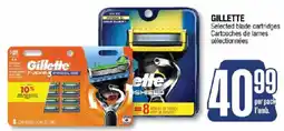 Jean Coutu Gillette selected blade cartridges offer