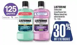 Jean Coutu Listerine selected mouthwashes offer
