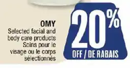 Jean Coutu Omy selected facial and body care products offer
