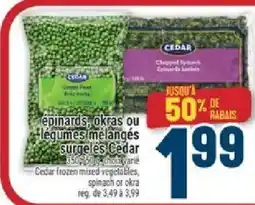 Marché Adonis Cedar frozen mixed vegetables, spinach or okra offer