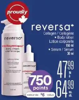 Jean Coutu reversa+ collagenique body cream offer