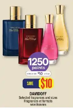Jean Coutu Davidoff selected fragrances and sizes offer