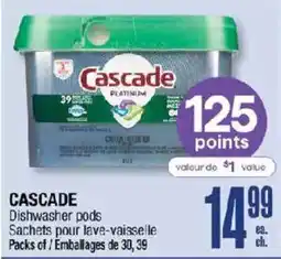 Jean Coutu Cascade dishwasher pods offer