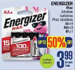 Jean Coutu Energizer Max Alkaline batteries offer