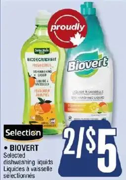 Jean Coutu Biovert selected dishwashing liquids offer