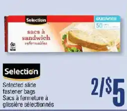 Jean Coutu Selection selected slide fastener bags offer