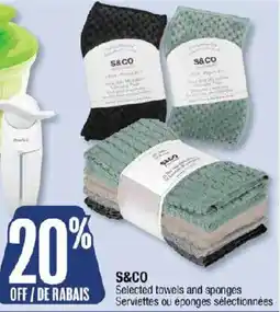 Jean Coutu S&CO selected towels and sponges offer