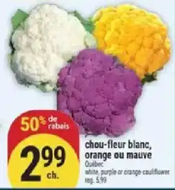 Marché Adonis chou-fleur blanc, orange ou mauve offer
