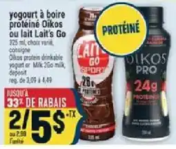 Marché Adonis Lait Go Sport yogurt à boire protéiné offer