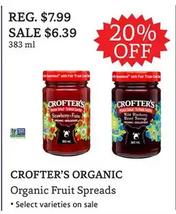 The Big Carrot CROFTER'S ORGANIC Organic Fruit Spreads offer