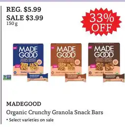 The Big Carrot MADEGOOD Organic Crunchy Granola Snack Bars offer