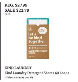 The Big Carrot KIND LAUNDRY Detergent Sheets 60 Loads offer