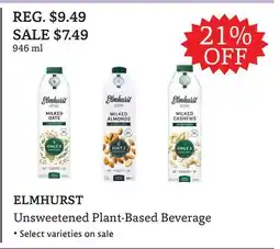 The Big Carrot ELMHURST Unsweetened Plant-Based Beverage offer