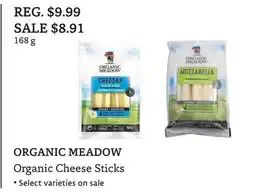 The Big Carrot ORGANIC MEADOW Organic Cheese Sticks offer