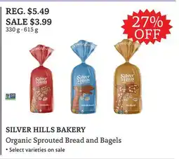 The Big Carrot SILVER HILLS BAKERY Organic Sprouted Bread and Bagels offer