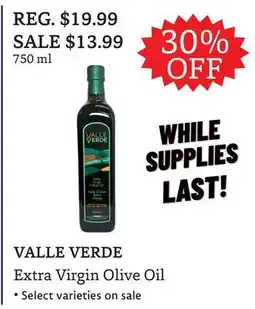 The Big Carrot VALLE VERDE Extra Virgin Olive Oil offer