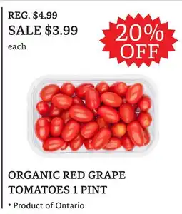 The Big Carrot ORGANIC RED GRAPE TOMATOES 1 PINT offer