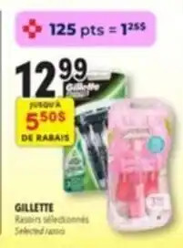 Familiprix Gillette razors selected razors offer