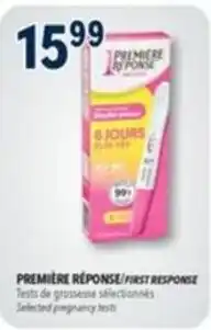 Familiprix Premiere reponse selected pregnancy tests offer
