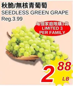 Foody World Seedless green grape offer