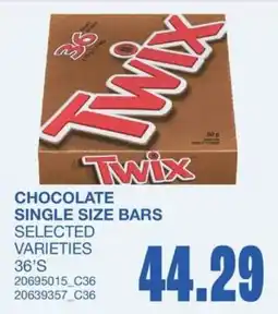 Wholesale Club Twix chocolate single size bars offer